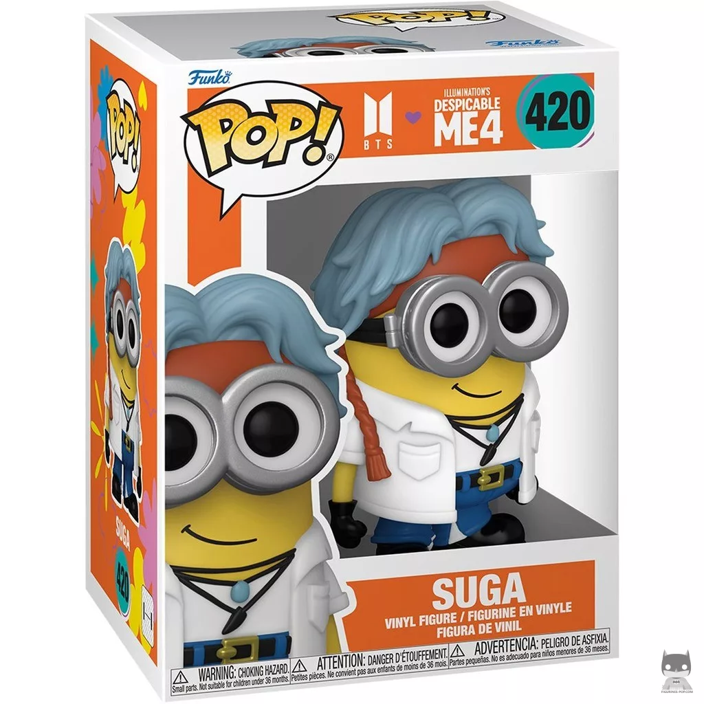 Suga as Minion Funko Pop! figure in its box