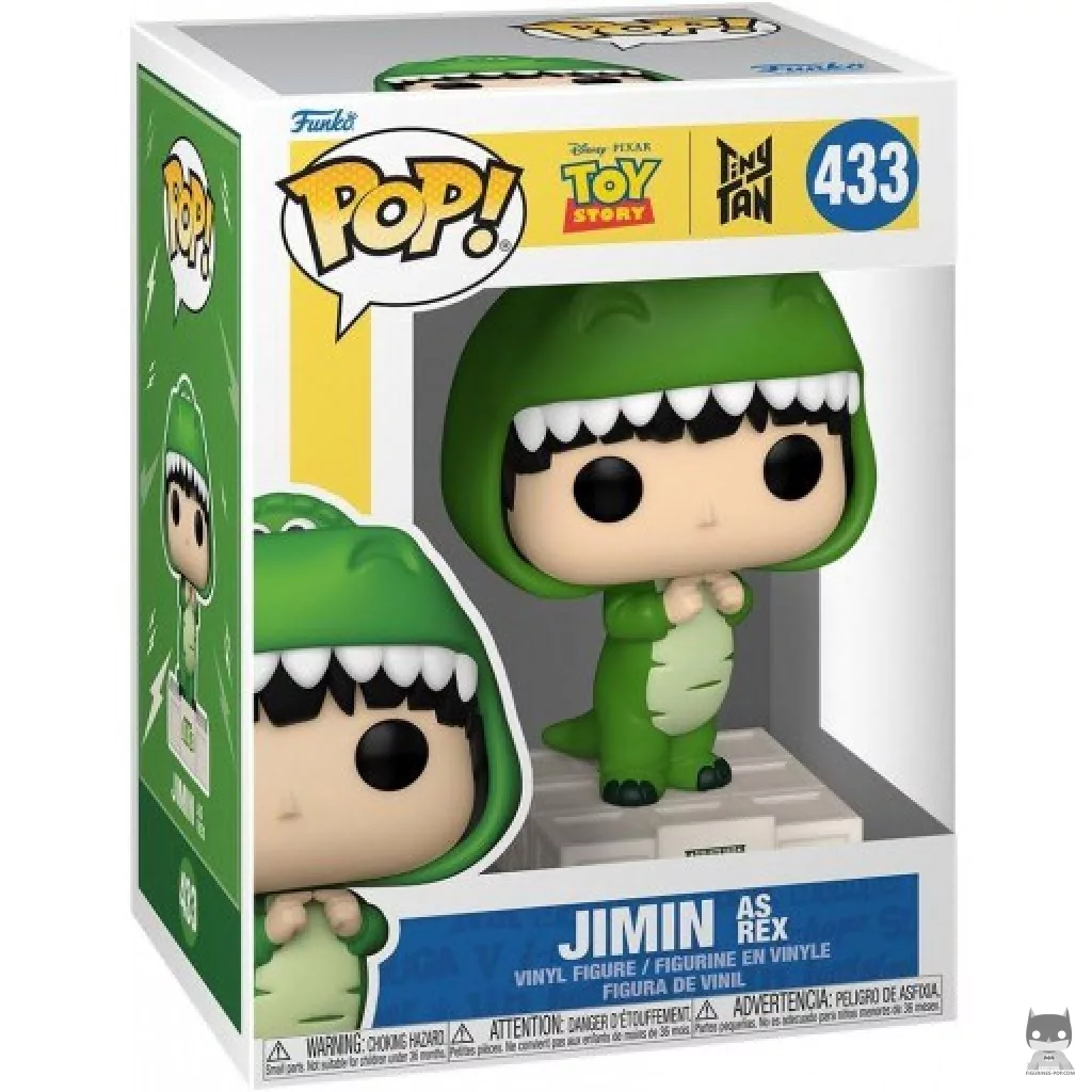 Jimin as Rex Funko Pop! figure in its box