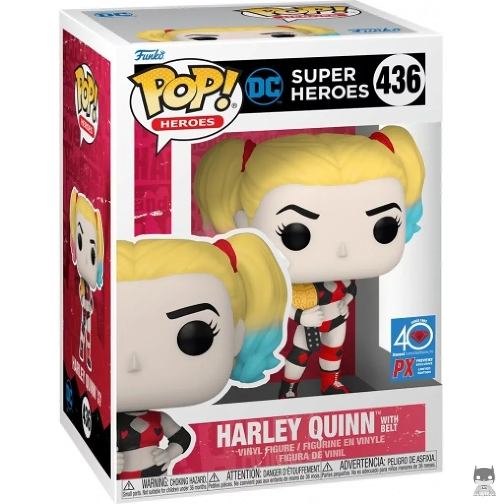 Harley Quinn with Belt Funko Pop! figure in its box