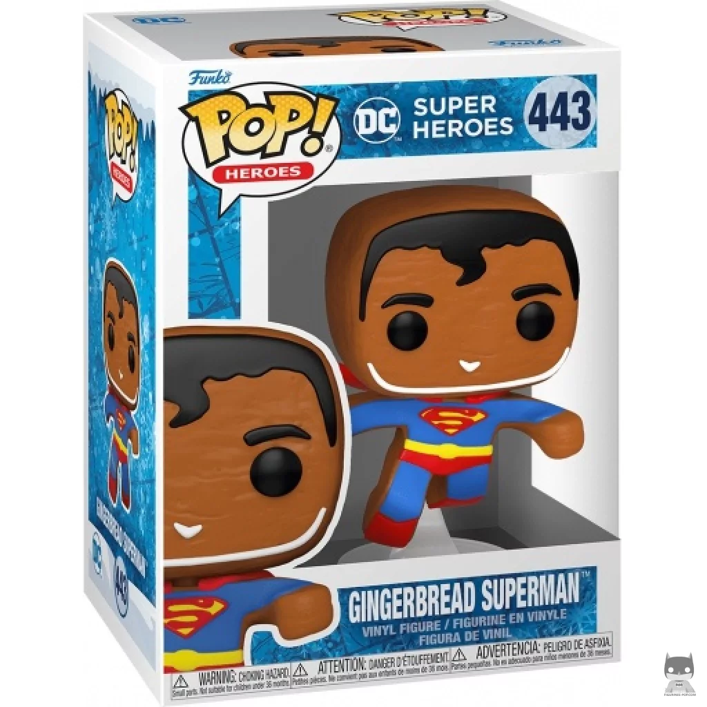 Gingerbread Superman Funko Pop! figure in its box