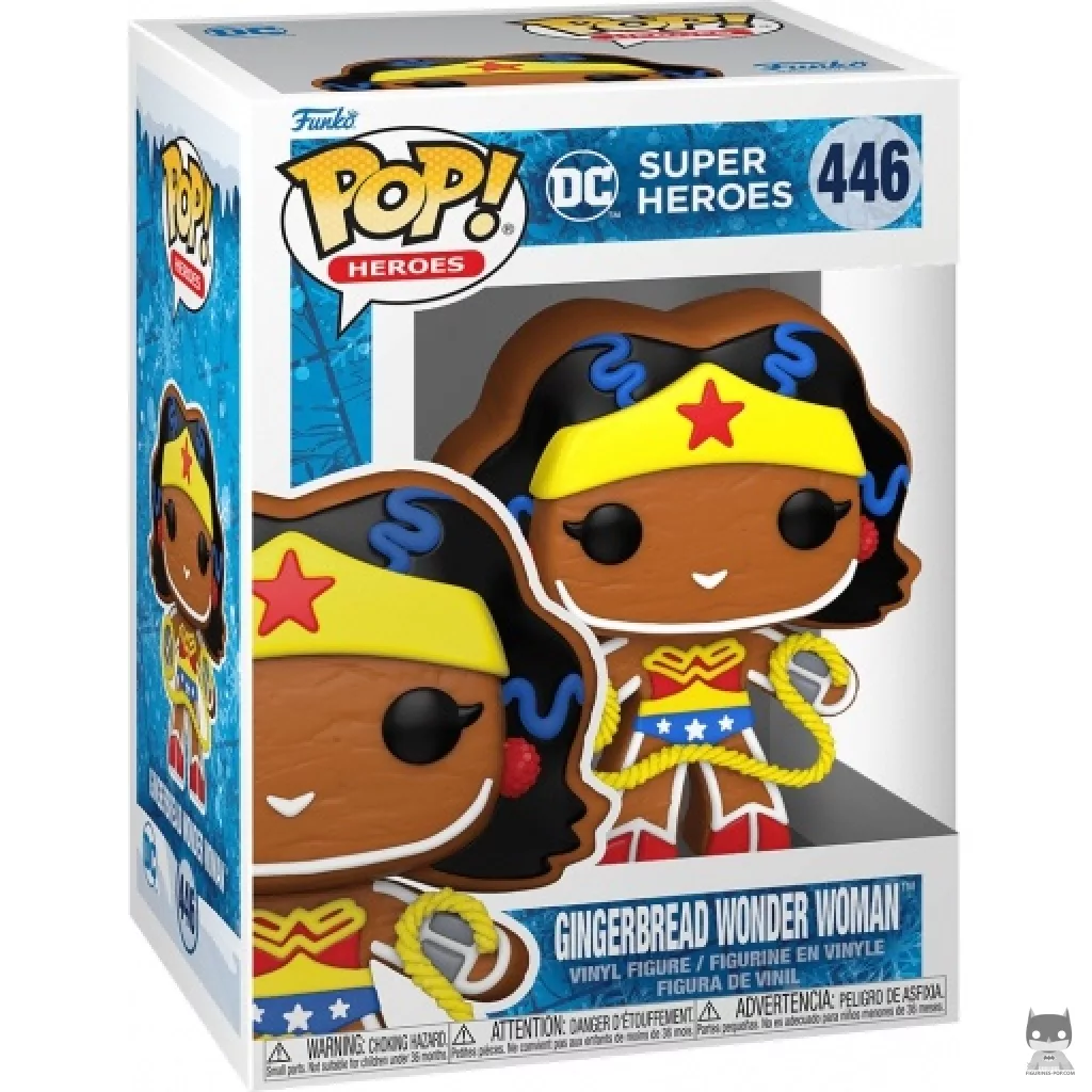Gingerbread Wonder Woman Funko Pop! figure in its box