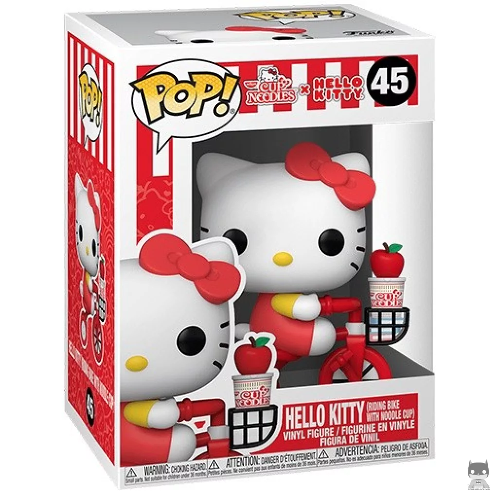 Hello Kitty riding Bike with Noodle Cup Funko Pop! figure in its box