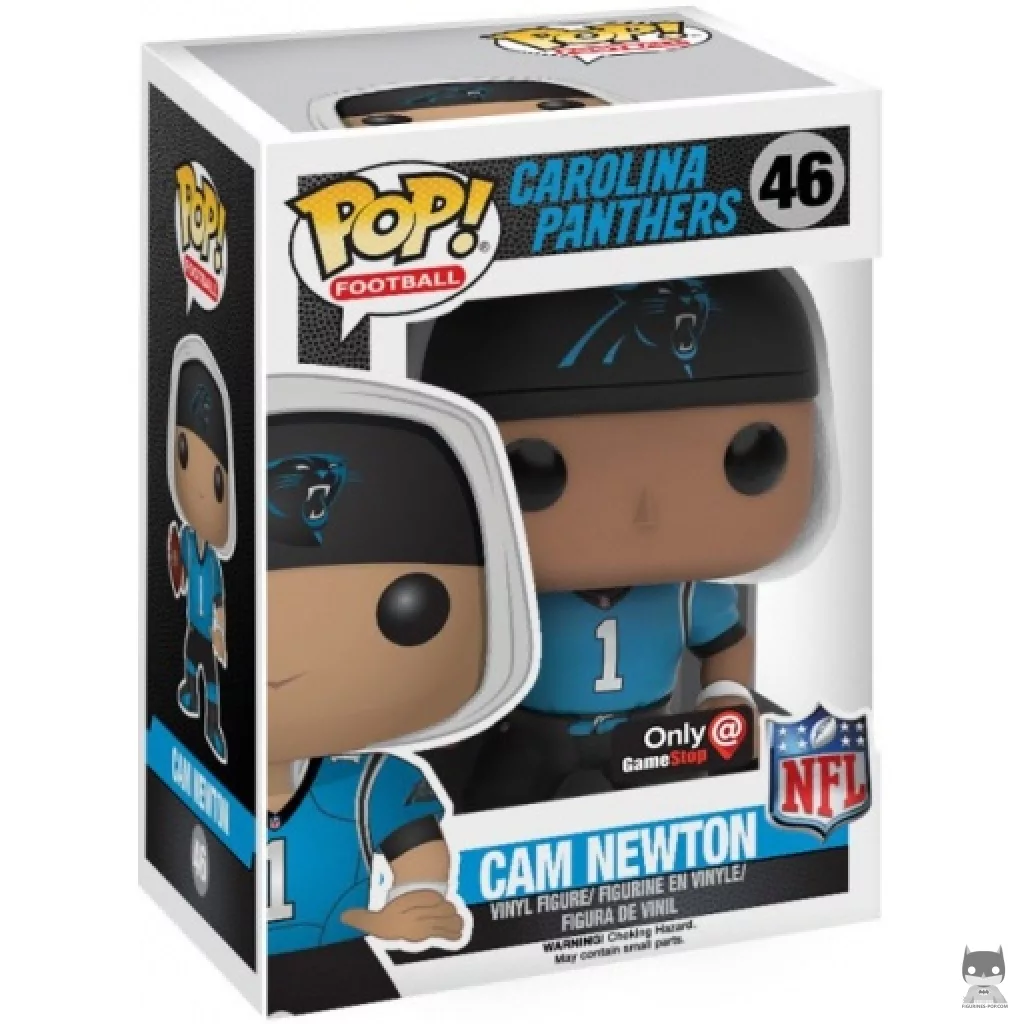 Cam Newton (Retro Jersey) Funko Pop! figure in its box