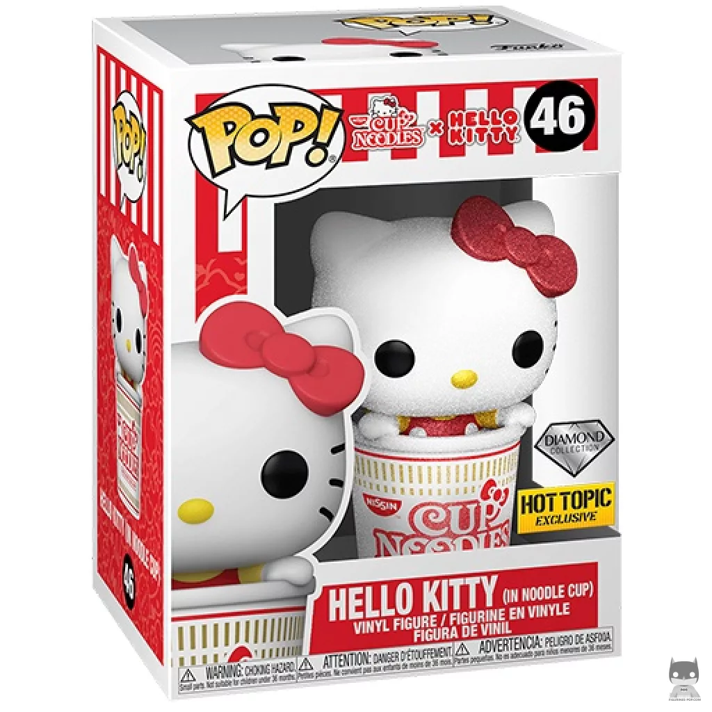 Hello Kitty in Noodle Cup (Diamond Glitter) Funko Pop! figure in its box