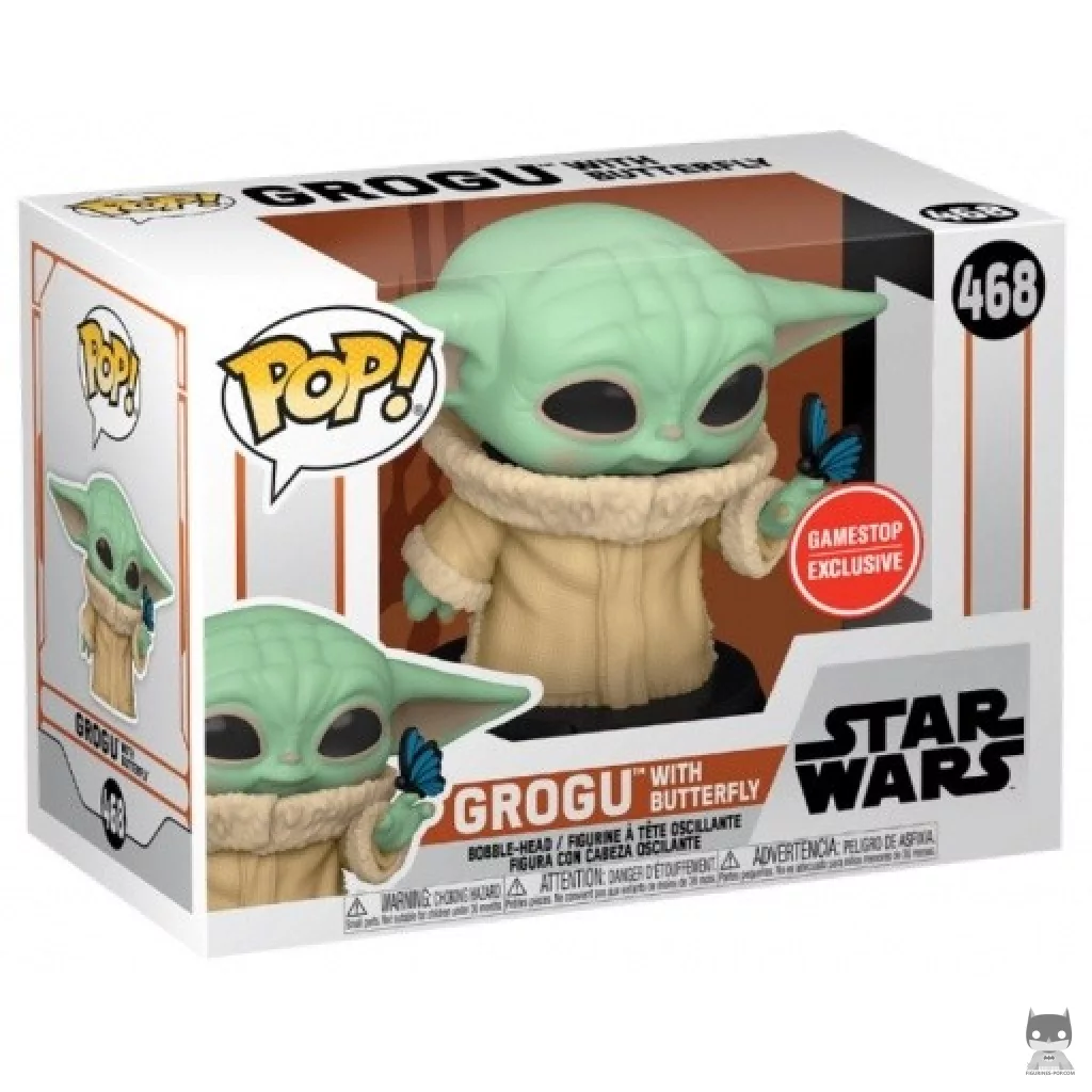 Grogu with Butterfly Funko Pop! figure in its box