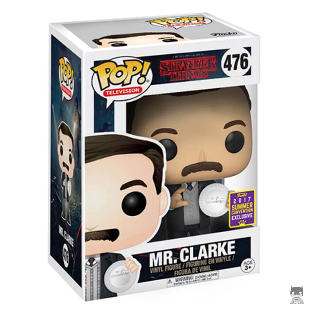Mr. Clarke Funko Pop! figure in its box