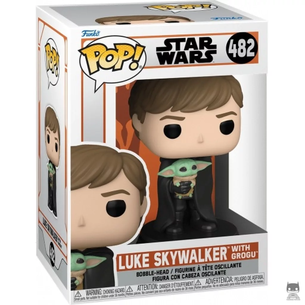 Luke Skywalker with Grogu Funko Pop! figure in its box