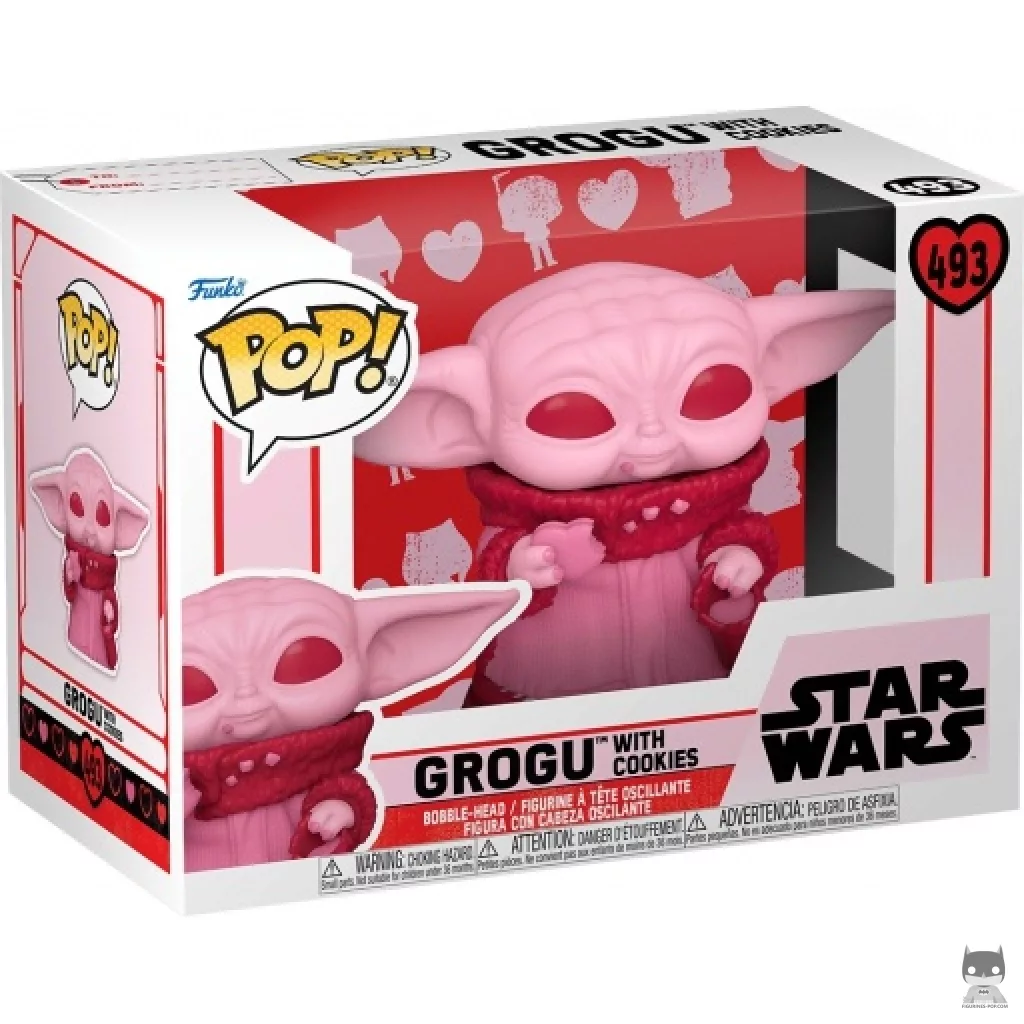 Grogu with Cookies (Pink) Funko Pop! figure in its box