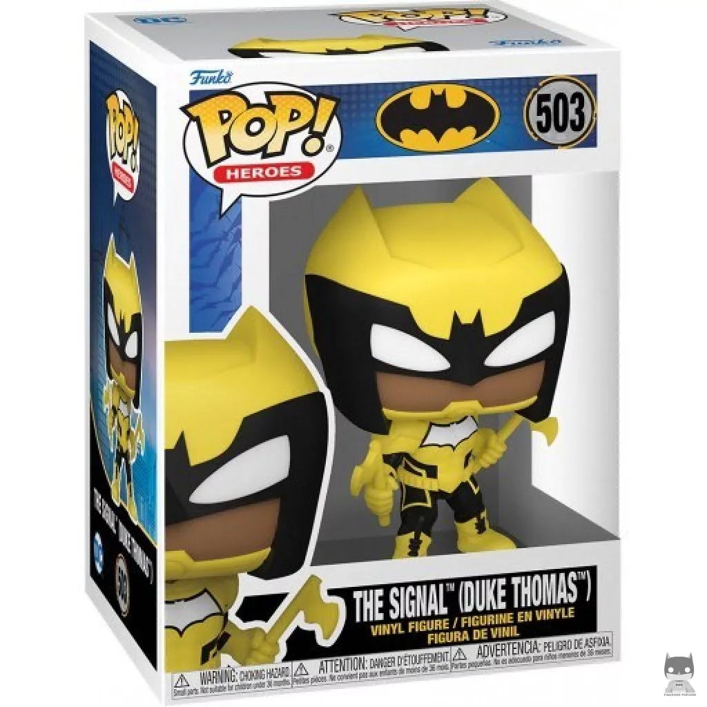 The Signal Duke Thomas (Batman War Zone) Funko Pop! figure in its box