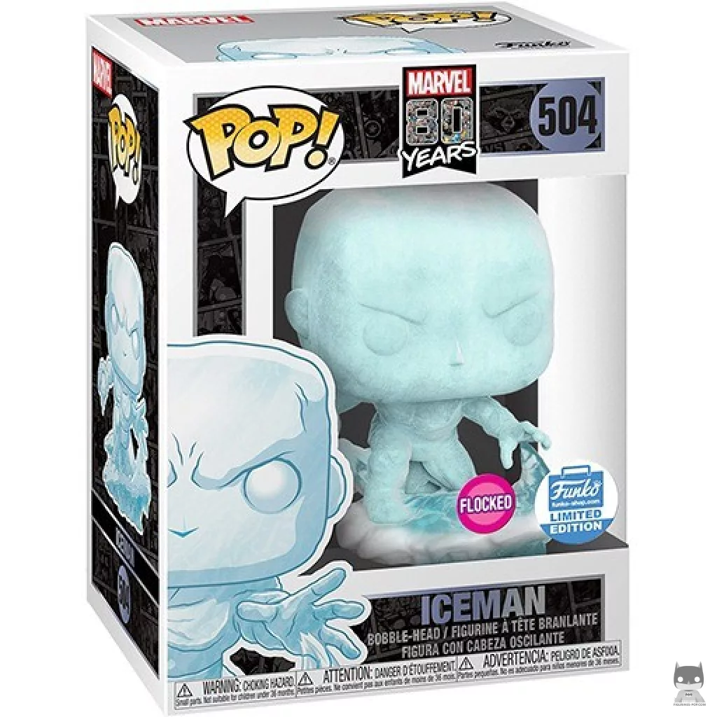 Iceman (Flocked) Funko Pop! figure in its box