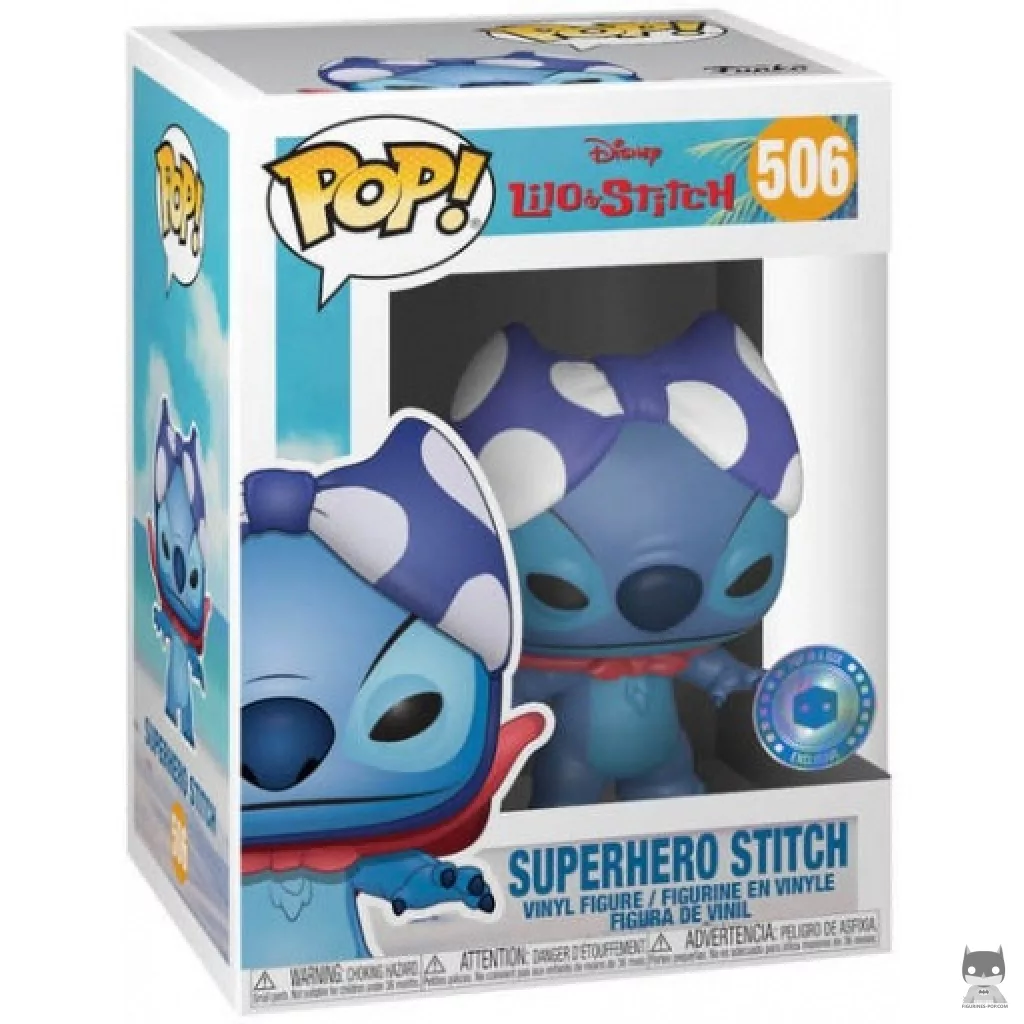 Superhero Stitch Funko Pop! figure in its box