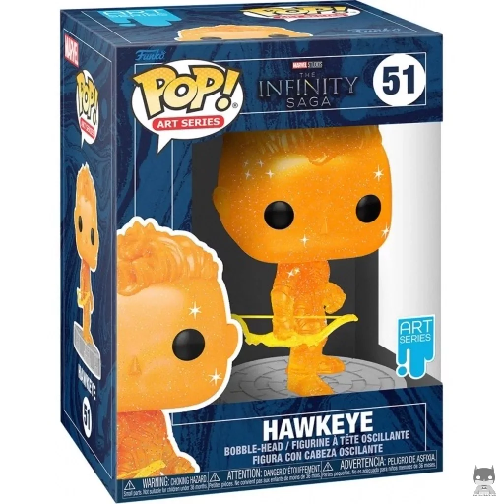 Hawkeye (Orange) Funko Pop! figure in its box