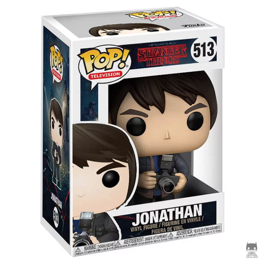 Jonathan Byers with camera Funko Pop! figure in its box