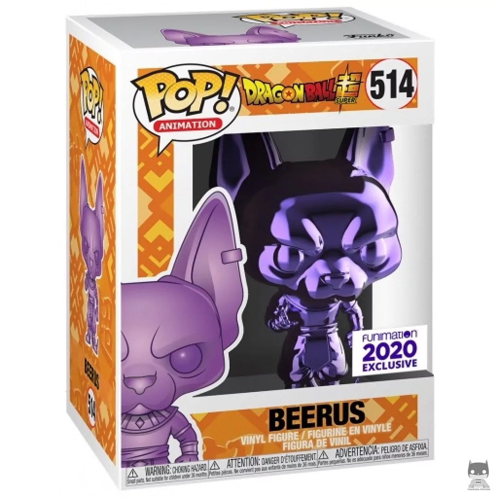 Beerus (Chrome Purple) Funko Pop! figure in its box
