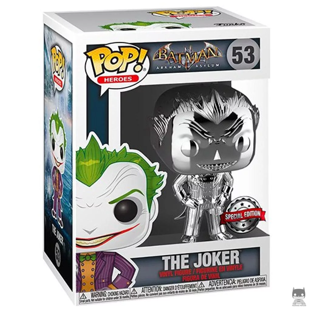 The Joker (Silver) Funko Pop! figure in its box