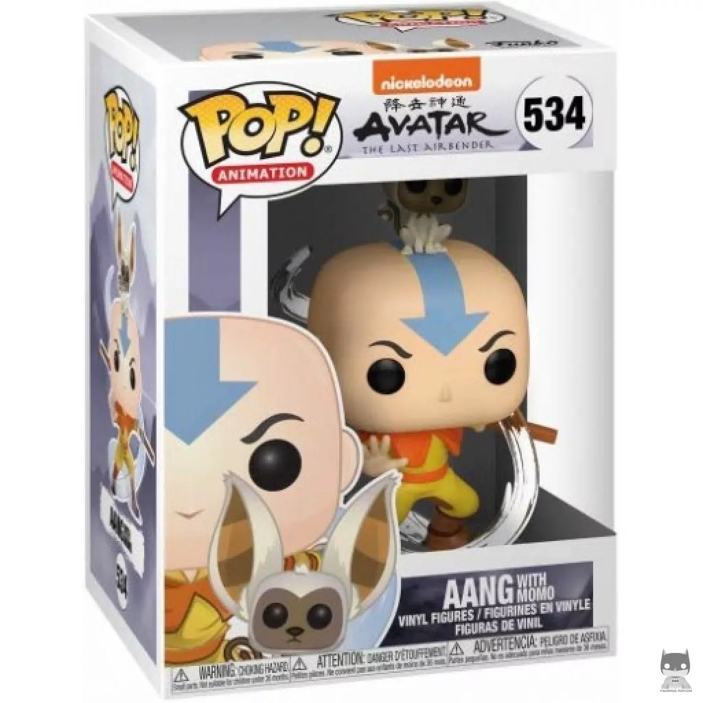 Aang with Momo Funko Pop! figure in its box