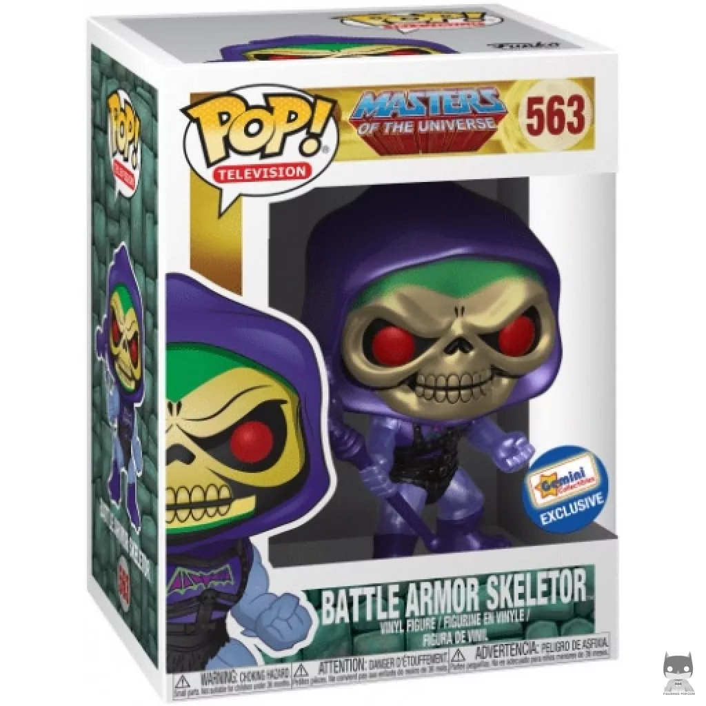 Skeletor with Battle Armor (Metallic) Funko Pop! figure in its box
