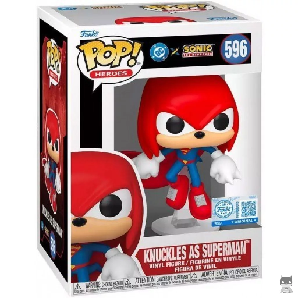 Knuckles as Superman Funko Pop! figure in its box