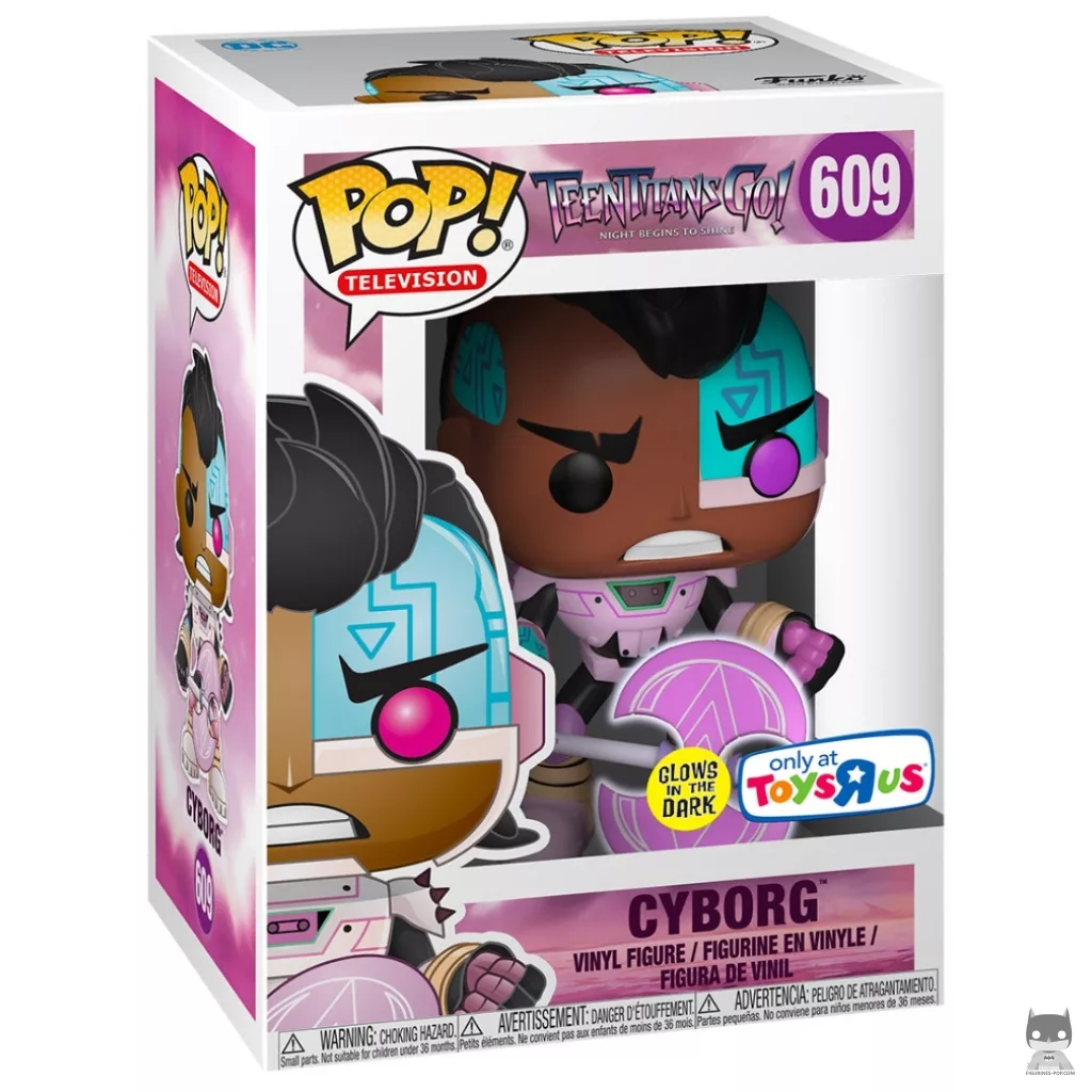 Cyborg with Axe Funko Pop! figure in its box