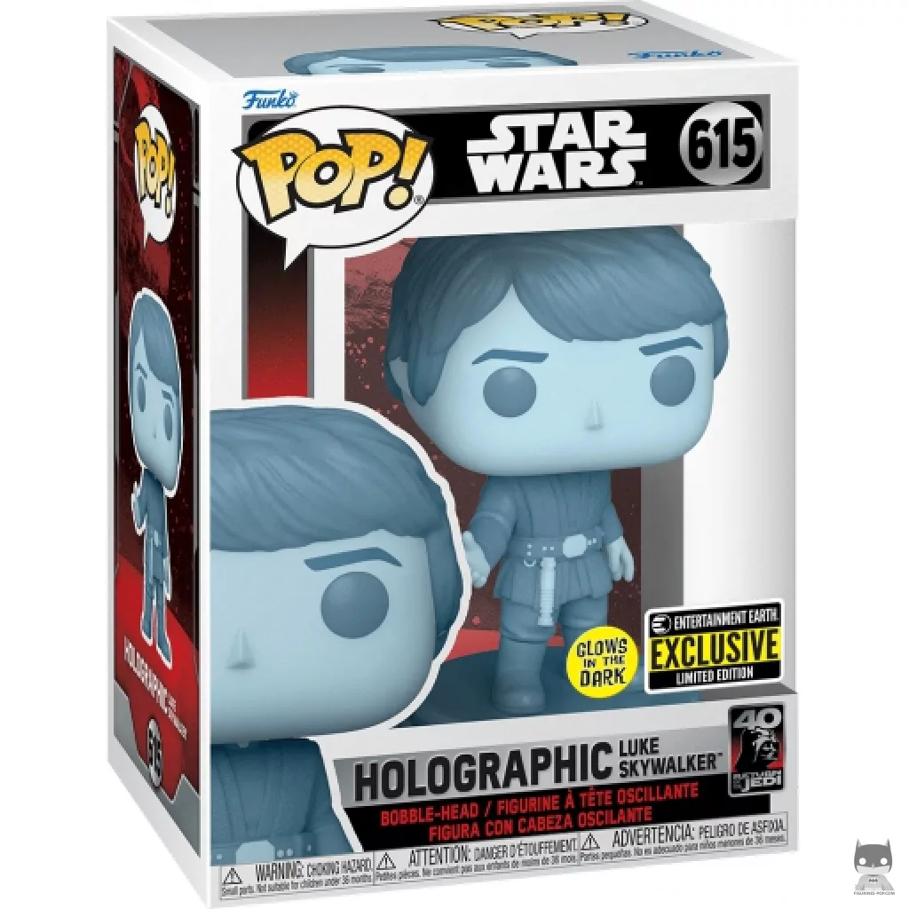 Holographic Luke Skywalker (Glow in the Dark) Funko Pop! figure in its box