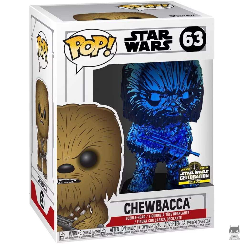 Chewbacca (Blue) Funko Pop! figure in its box