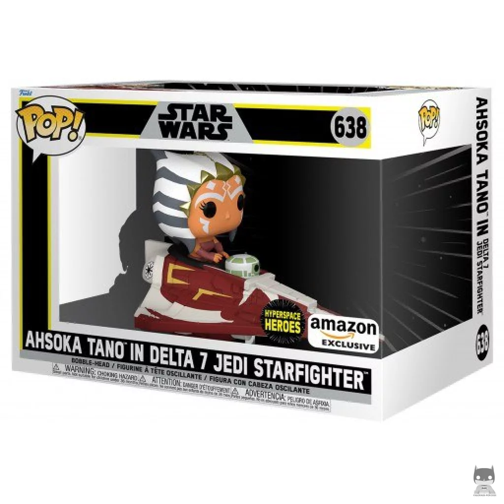 Hyperspace Heroes: Ahsoka Tano in Delta 7 Jedi Starfighter Funko Pop! figure in its box
