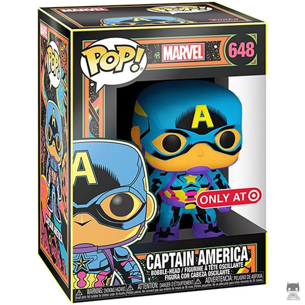 Captain America (Blacklight) Funko Pop! figure in its box
