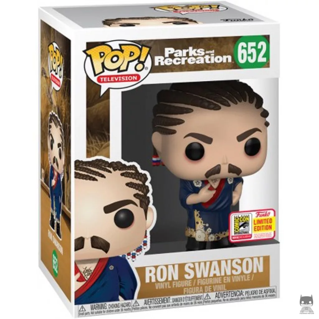 Ron Swanson (with Cornrows) Funko Pop! figure in its box