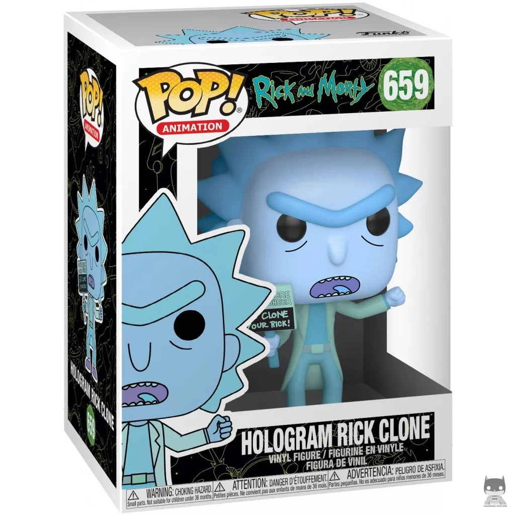Hologram Rick Clone Funko Pop! figure in its box