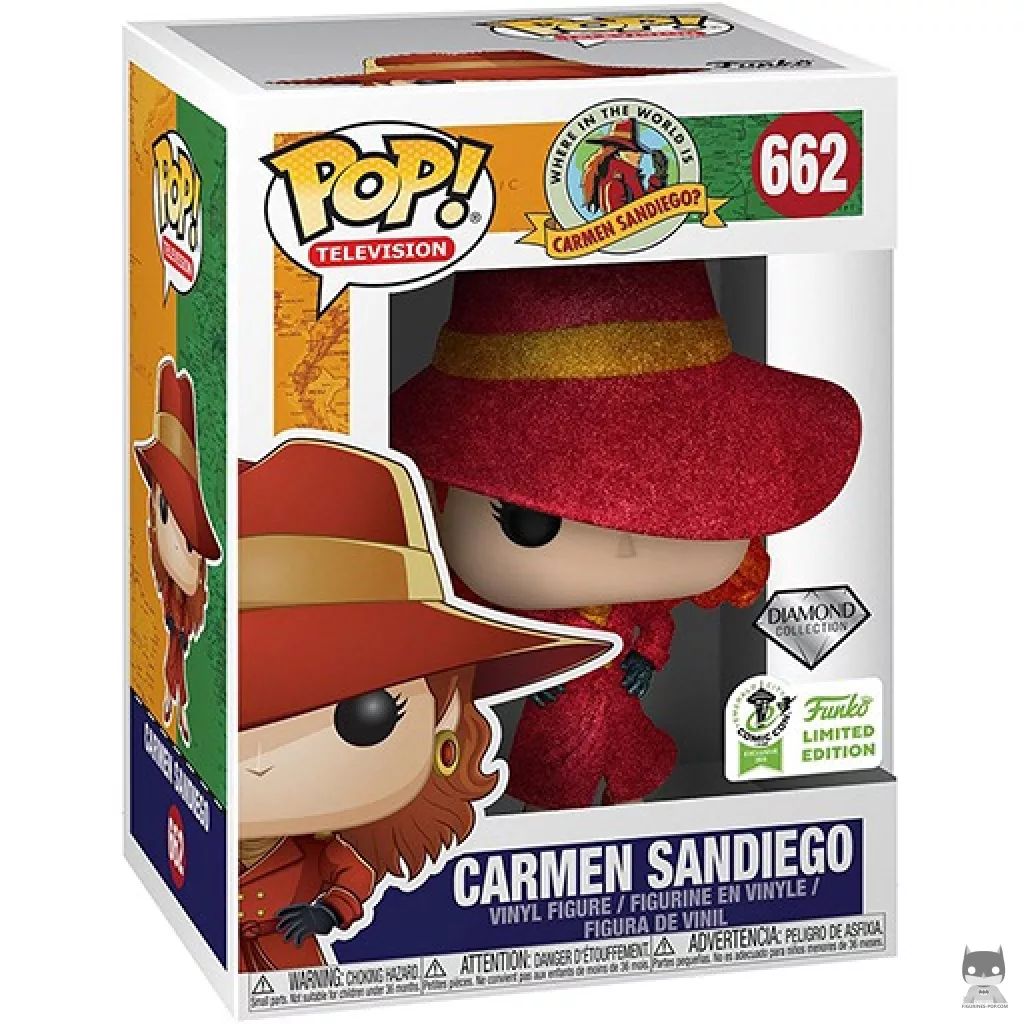 Carmen Sandiego (Diamond Glitter) Funko Pop! figure in its box