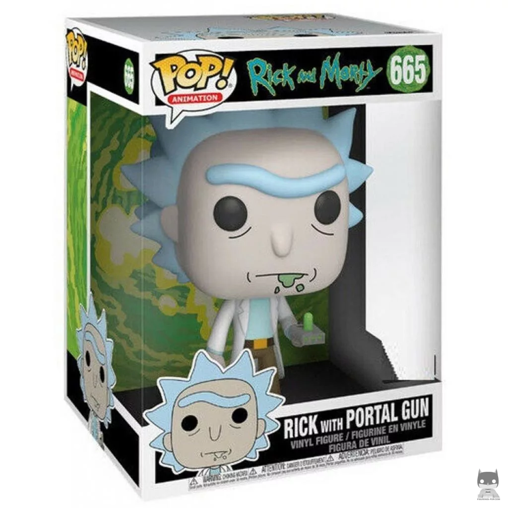 Rick with Portal Gun (Supersized) Funko Pop! figure in its box