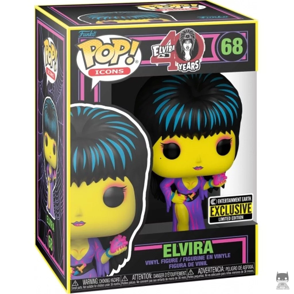 Elvira (Blacklight) Funko Pop! figure in its box