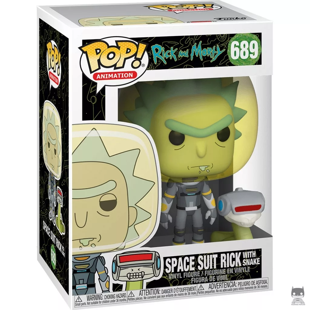 Space Suit Rick with Snake Funko Pop! figure in its box