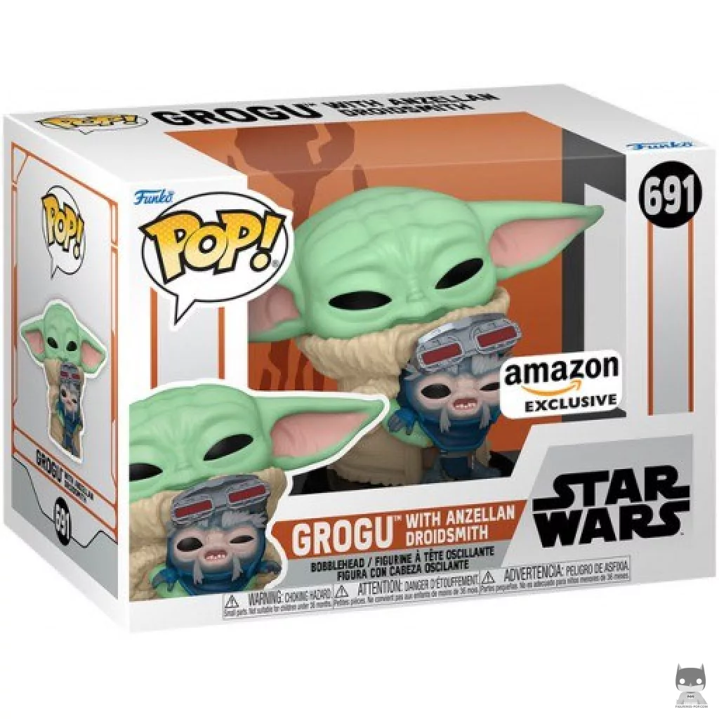 Grogu with Anzellan Droidsmith Funko Pop! figure in its box