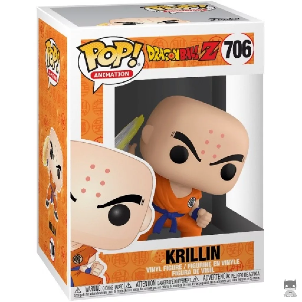 Krillin with Destructo Disc Funko Pop! figure in its box