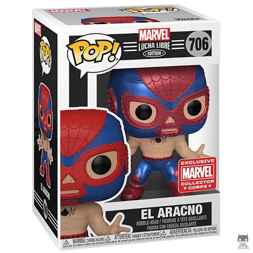 El Aracno (Metallic) Funko Pop! figure in its box