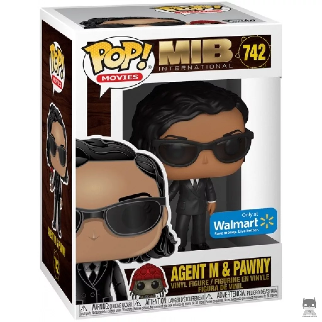 Agent M with Pawny Funko Pop! figure in its box