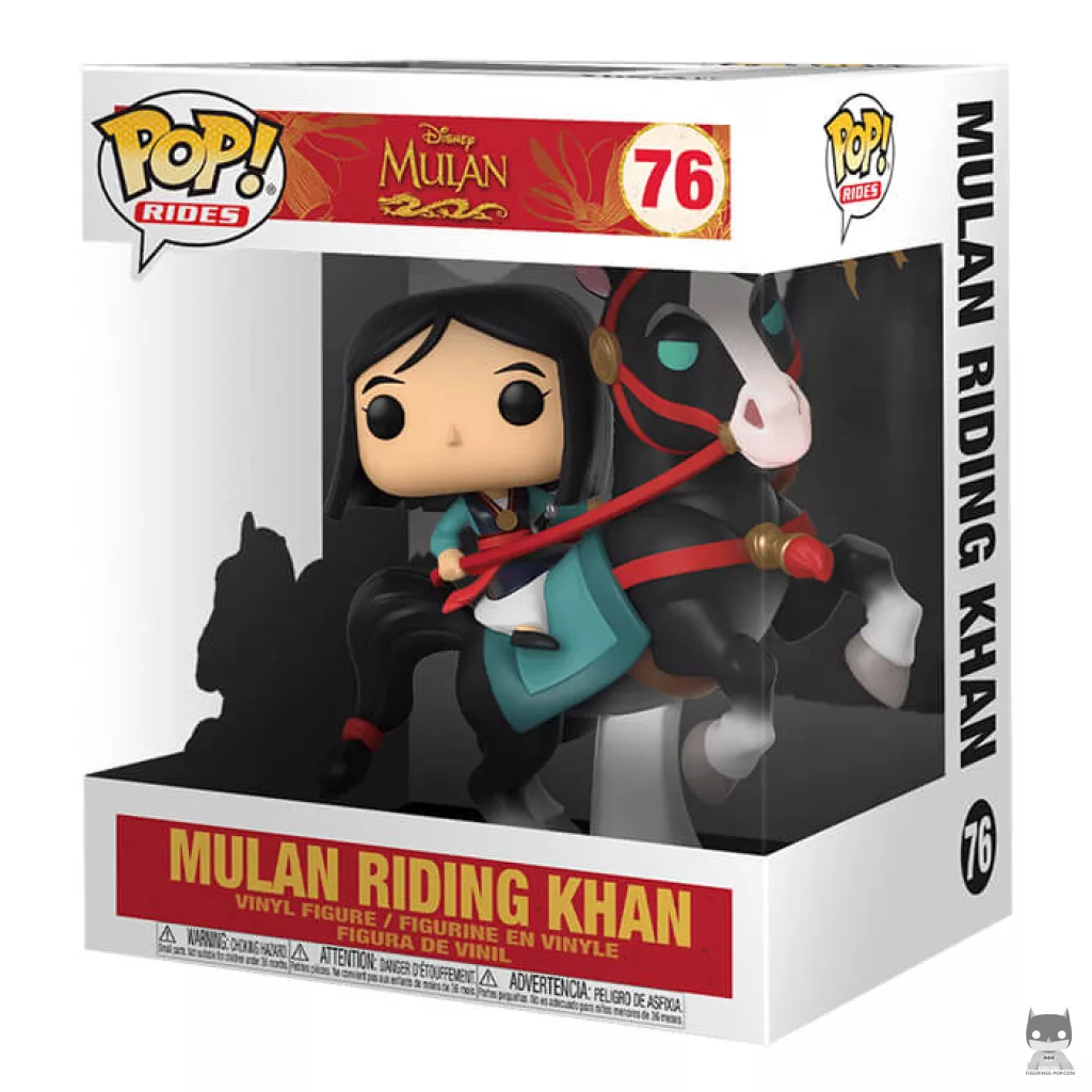 Mulan riding Khan Funko Pop! figure in its box