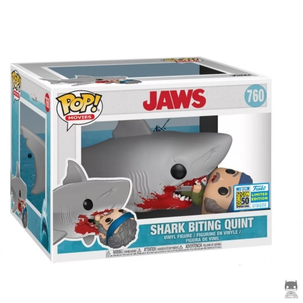 Shark Biting Quint (Supersized) Funko Pop! figure in its box