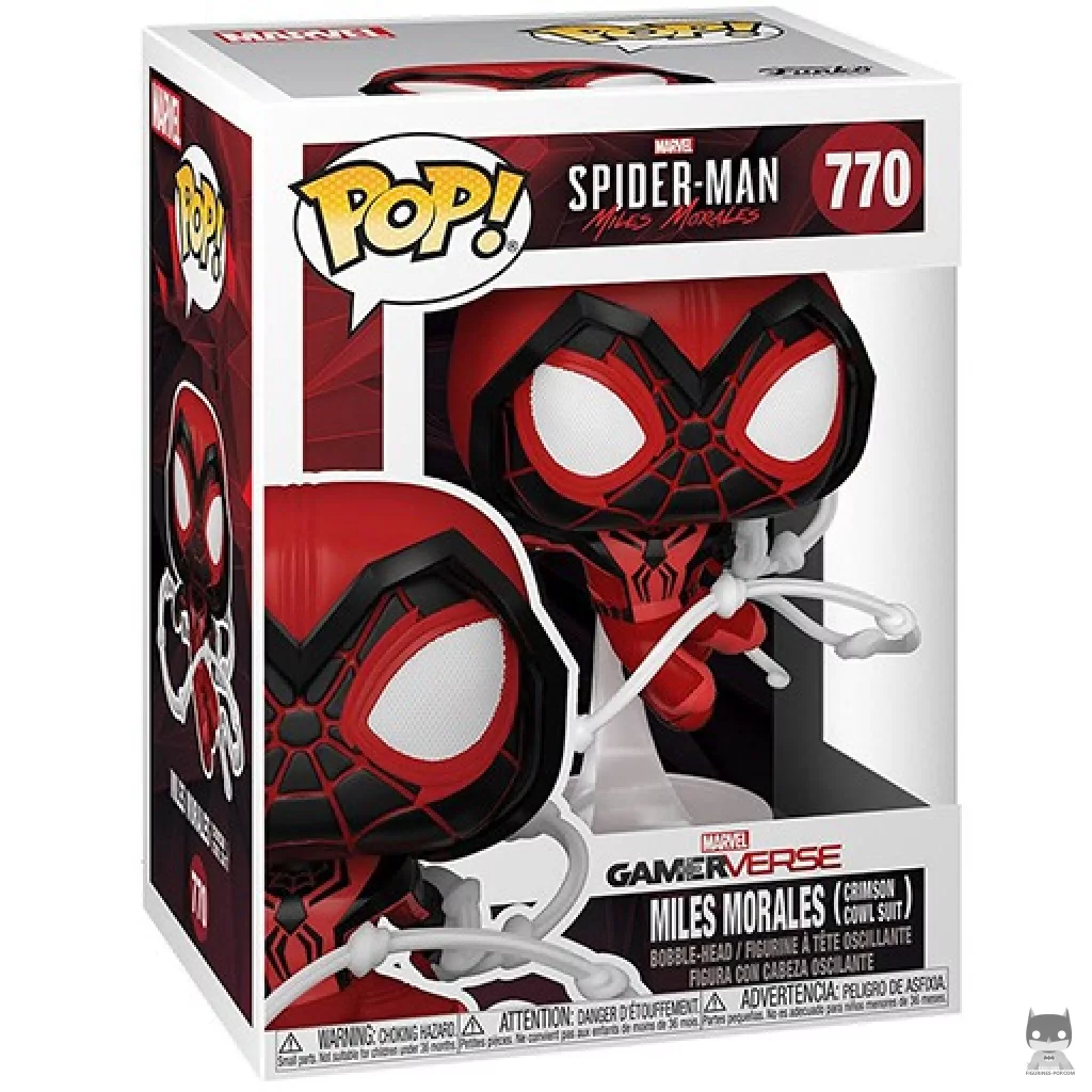 Miles Morales (Crimson Cowl Suit) Funko Pop! figure in its box