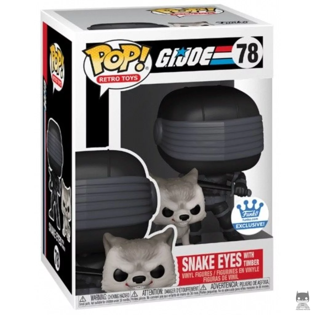Snake Eyes with Timber Funko Pop! figure in its box