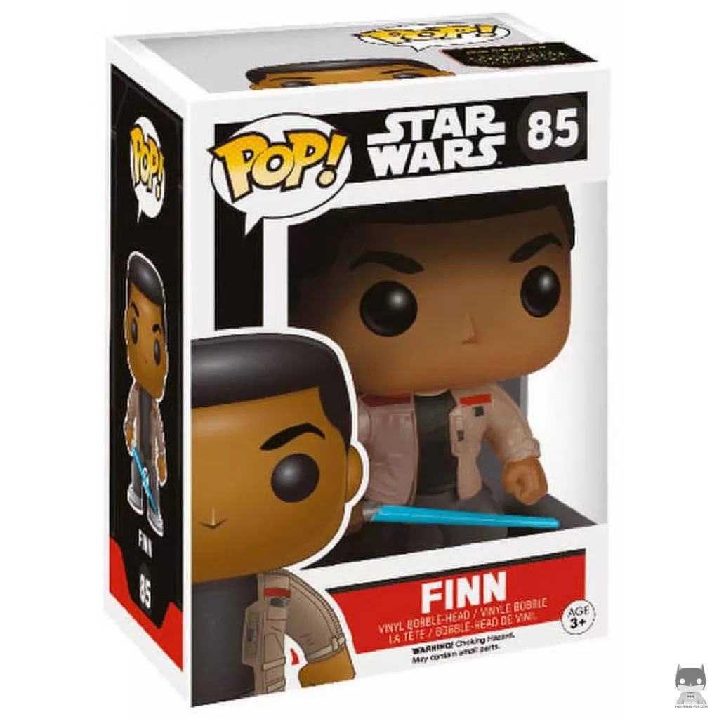 Finn with Lightsaber Funko Pop! figure in its box
