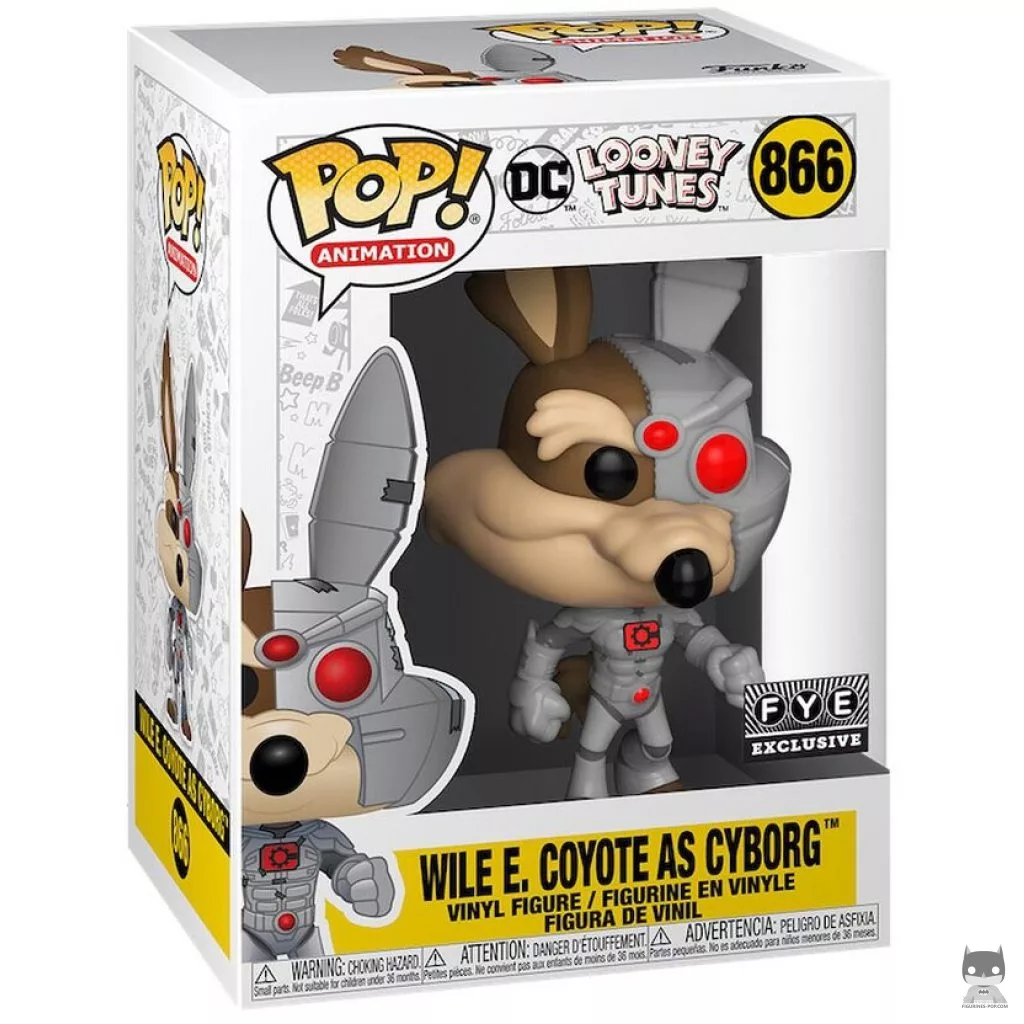 Wile E. Coyote as Cyborg Funko Pop! figure in its box