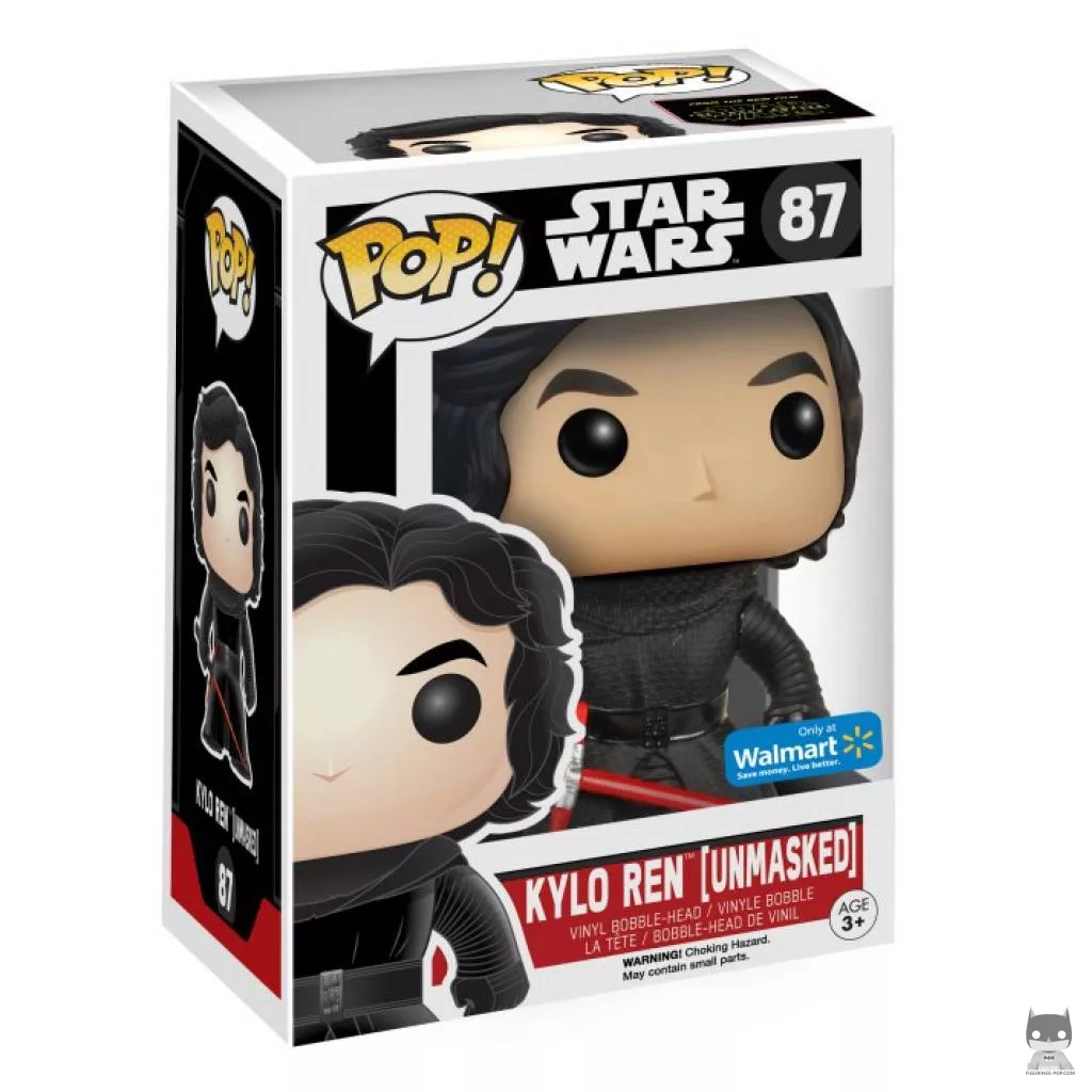 Kylo Ren Unmasked Funko Pop! figure in its box