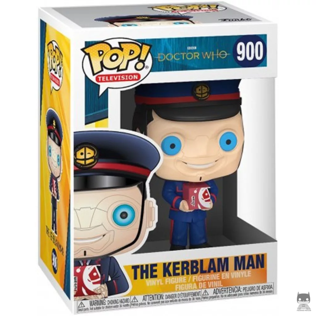 The Kerblam Man Funko Pop! figure in its box