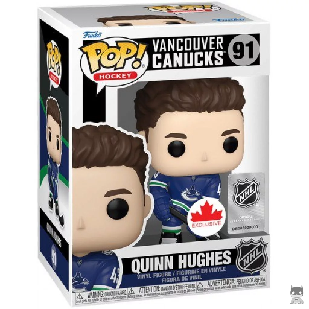 Quinn Hughes Funko Pop! figure in its box