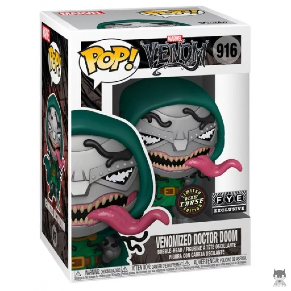 Venomized Doctor Doom (Chase & Glow in the Dark) Funko Pop! figure in its box