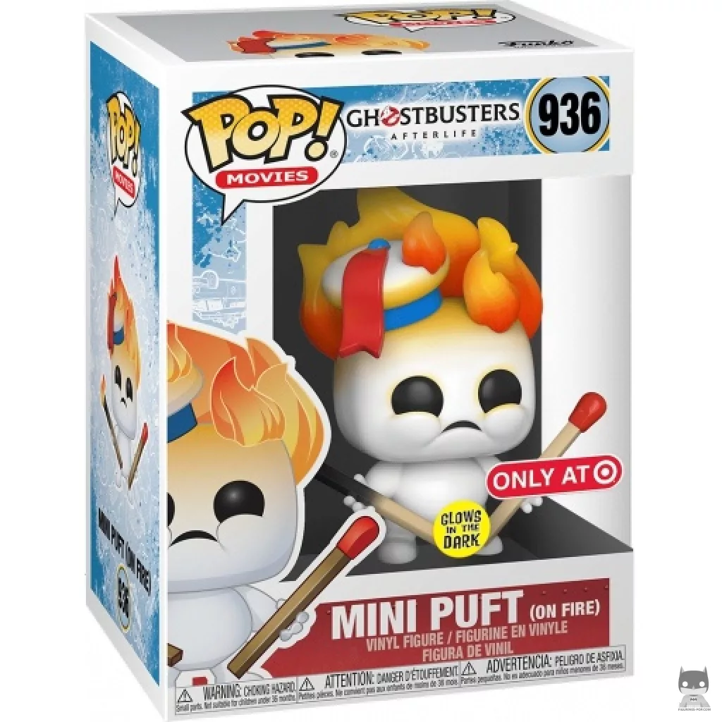 Mini Puft on Fire (Glow in the Dark) Funko Pop! figure in its box