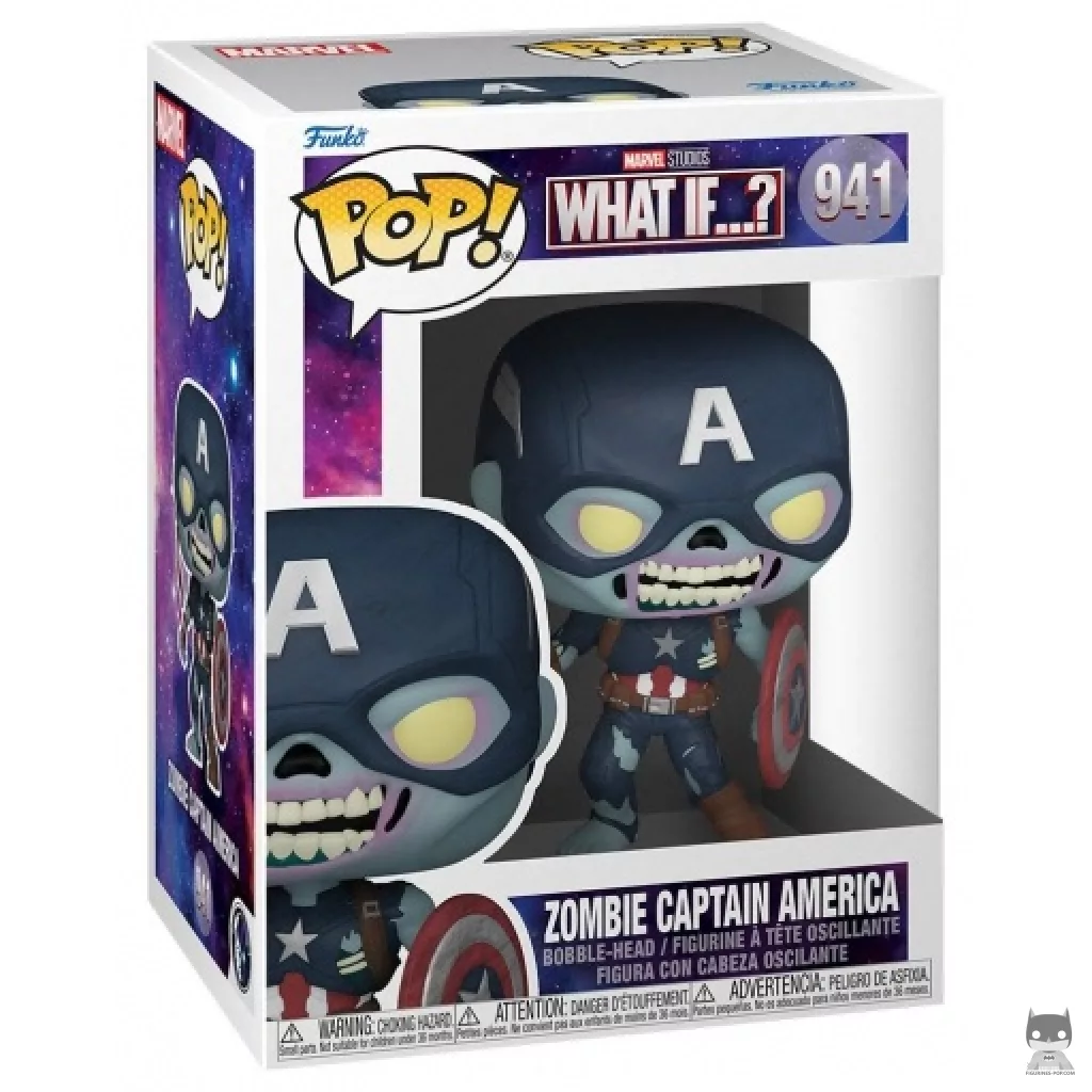 Zombie Captain America Funko Pop! figure in its box