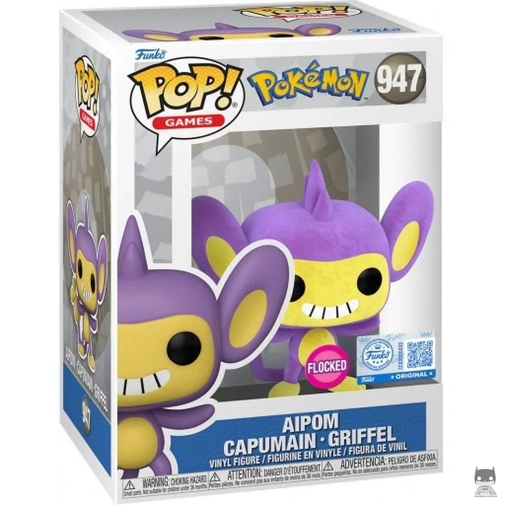 Aipom (Flocked) Funko Pop! figure in its box
